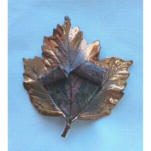 Vintage Cast Copper Maple Leaf Brooch/Pin 2.5”x 2.5”